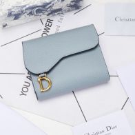 dior 1万以内偽物 三つ折りの財布 レザー シンプル 精巧 23年新作 大人気 ブルー