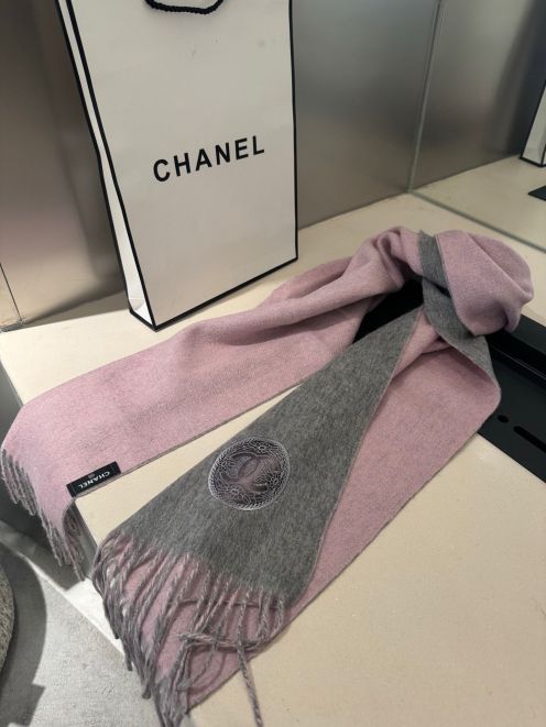 CHANEL2023新品 シャネル マフラー 偽物 見分け方 暖かい 大判 通勤 旅行 レディース グレイ