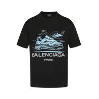 バレンシアガ アメリカn級品 丸首短袖Tシャツ 快適 弾力性