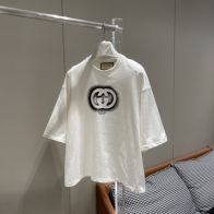 グッチカッターシャツ偽物 GUCCI新作 柔らかい 純綿 トップス 短袖 夏服 快適 2色 ブラック ホワイト