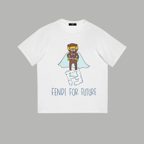 フェンディn級品コピー半袖Tシャツコットンホワイト柔らかい花柄レディースメンズ