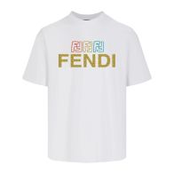 フェンディ2024新作コピー半袖Tシャツコットンホワイト柔らかい花柄レディースメンズ