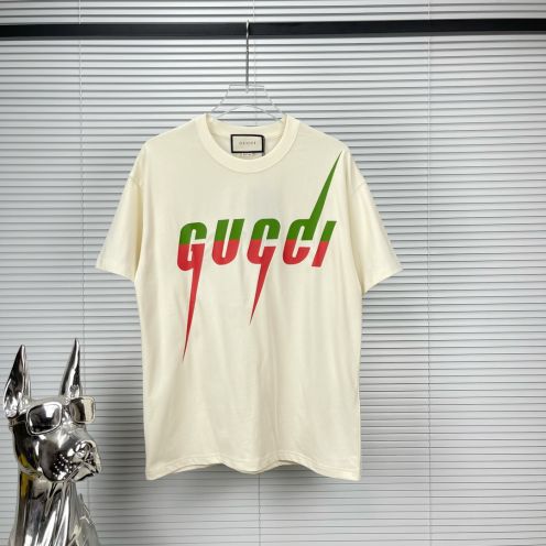 グッチGUCCI限定スーパーコピー半袖Tシャツコットンベージュ柔らかい花柄レディースメンズ