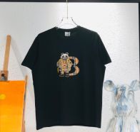 burberry t シャツ メンズ偽物 純綿 短袖シャツ 夏 ゆったり パンダプリント 男女兼用 ブラック