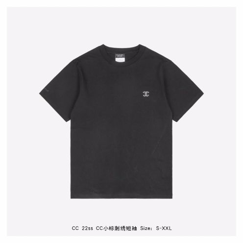 シャネルCHANEL限定スーパーコピー半袖Tシャツコットンブラック柔らかい高級花柄