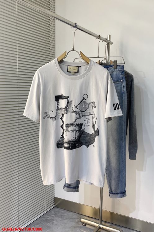 グッチ激安通販スーパーコピー半袖Tシャツコットングレー柔らかい高級花柄レディースメンズ