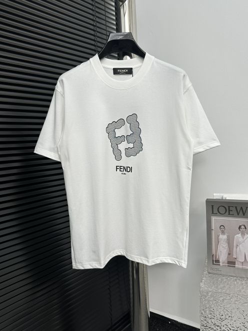 フェンディ 激安通販 スーパーコピー 半袖 Tシャツ コットン ホワイト 柔らかい 高級 花柄