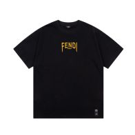 フェンディ 定番人気物 スーパーコピー 半袖 Tシャツ コットン ブラック 柔らかい 高級 花柄