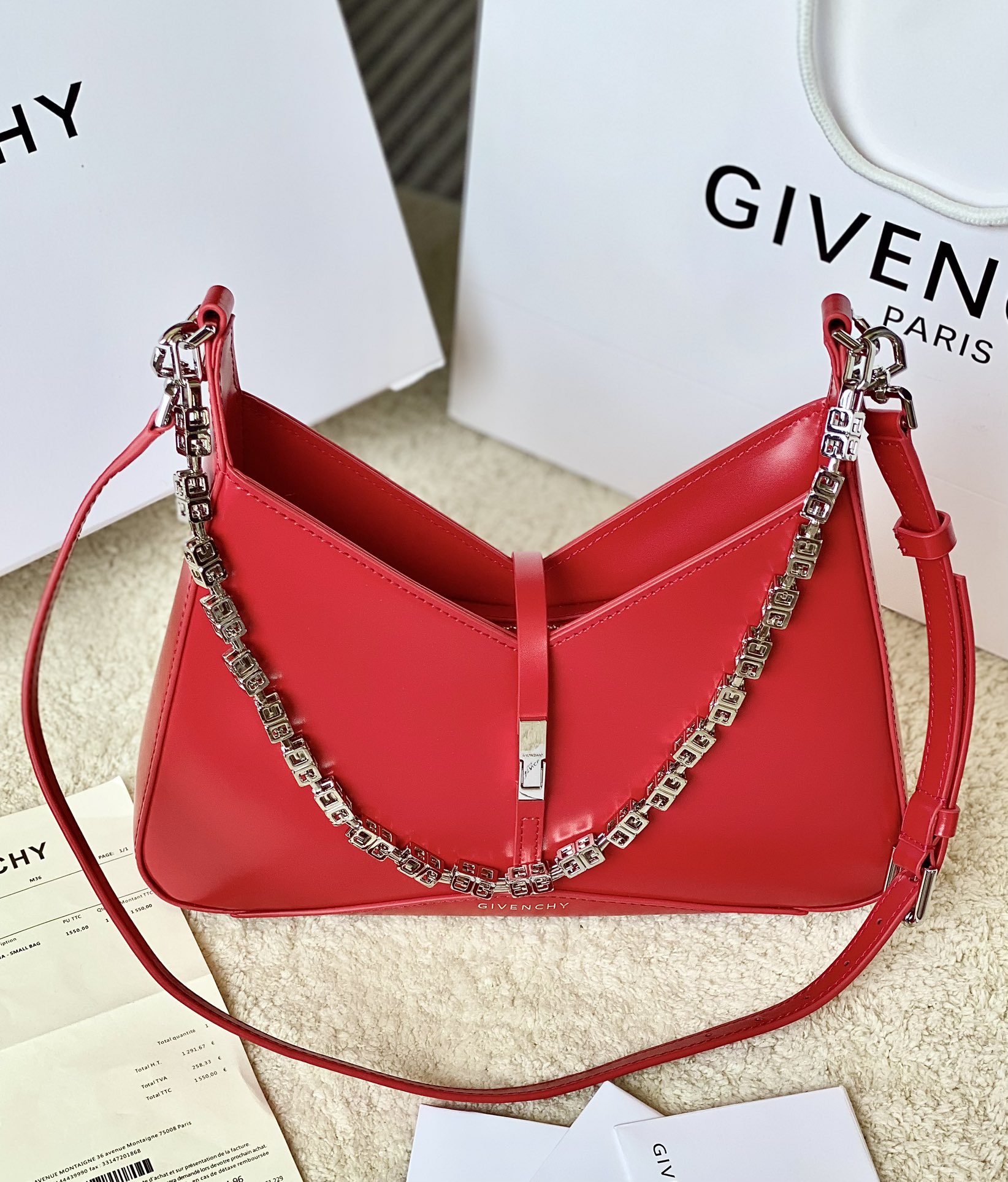 GIVENCHYジバンシー エコバッグコピー フランス レザーバッグ レディース 魅力 レッド_1