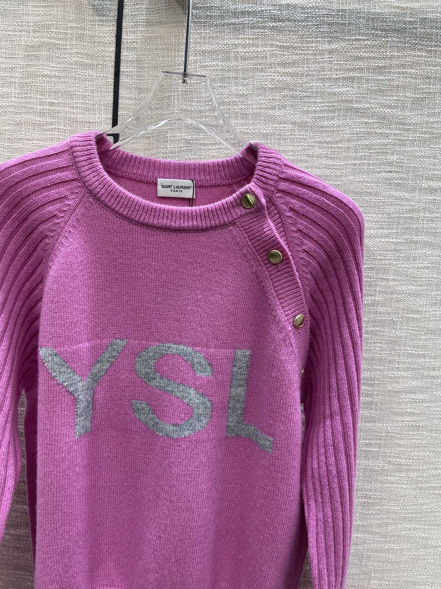 YSL イヴサンローラントトップス偽物 セーター 秋冬トップス 温かい シンプル コットン 3色 ピンク_5