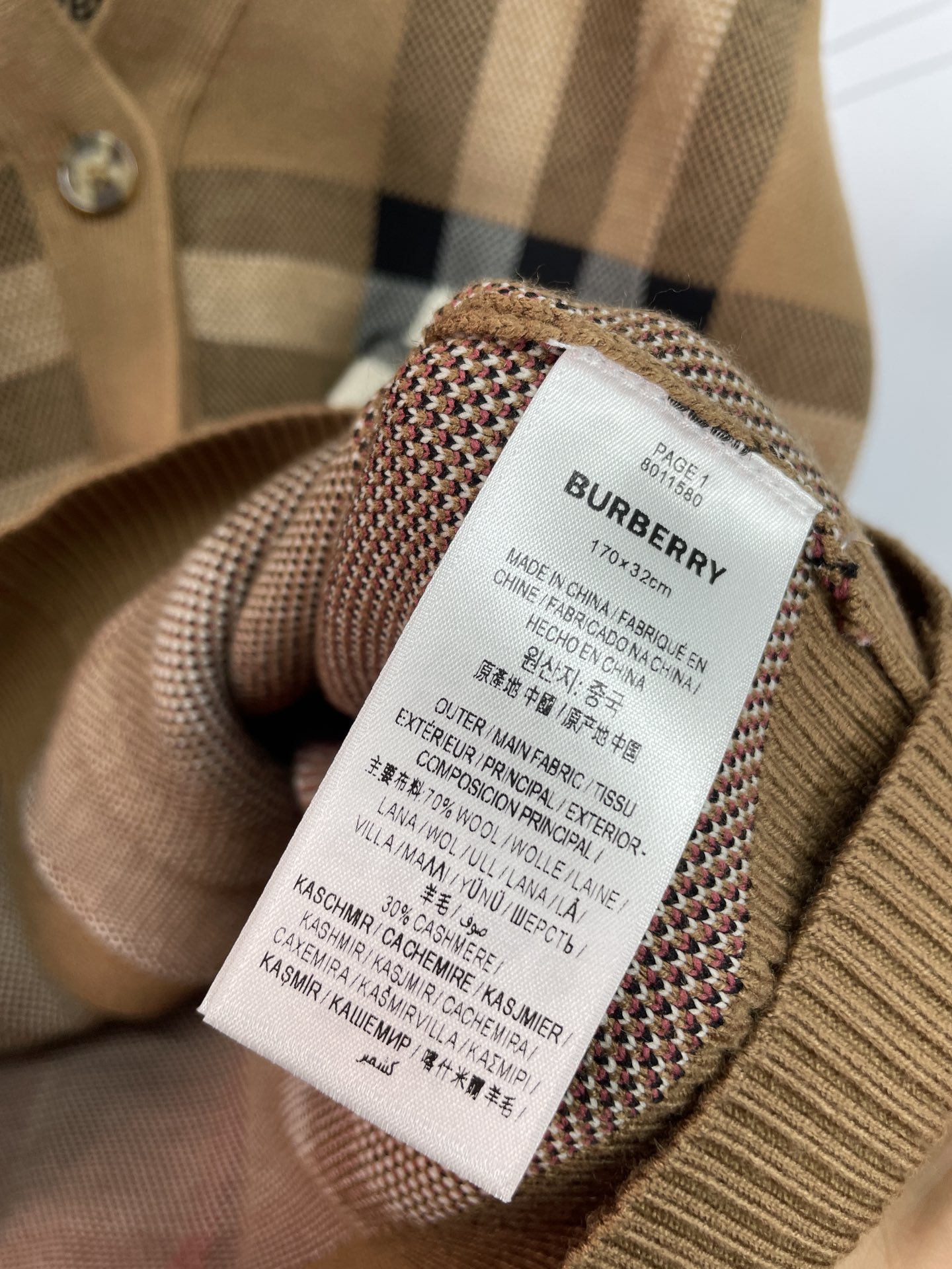 BURBERRYバーバリーアウターコピー 冬 クラシックなチェックカーディガン 暖かい ブラウン_9