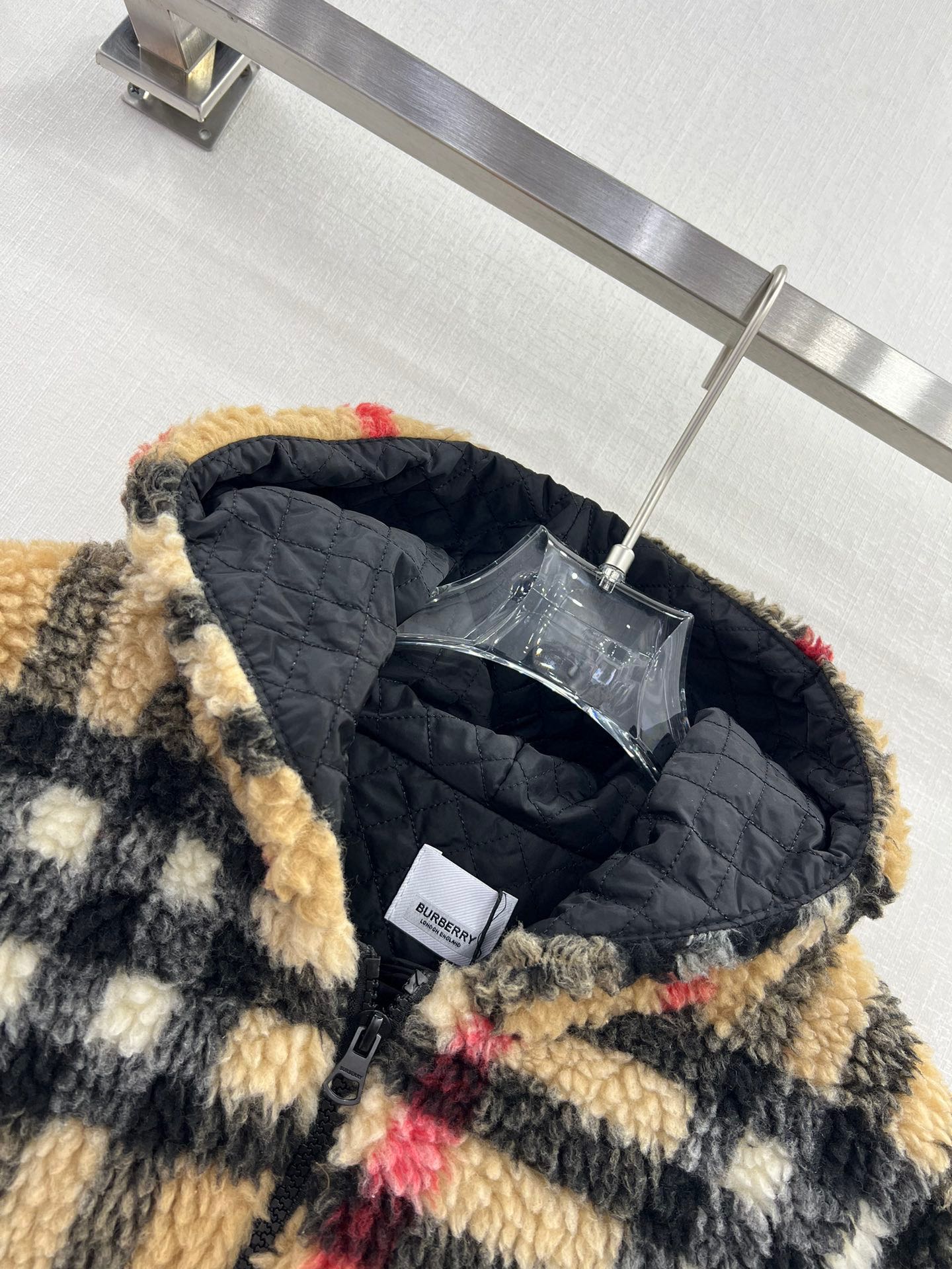 BURBERRYバーバリーウールコート激安通販 秋冬 暖かい チェック柄  高級感 ブラック_2