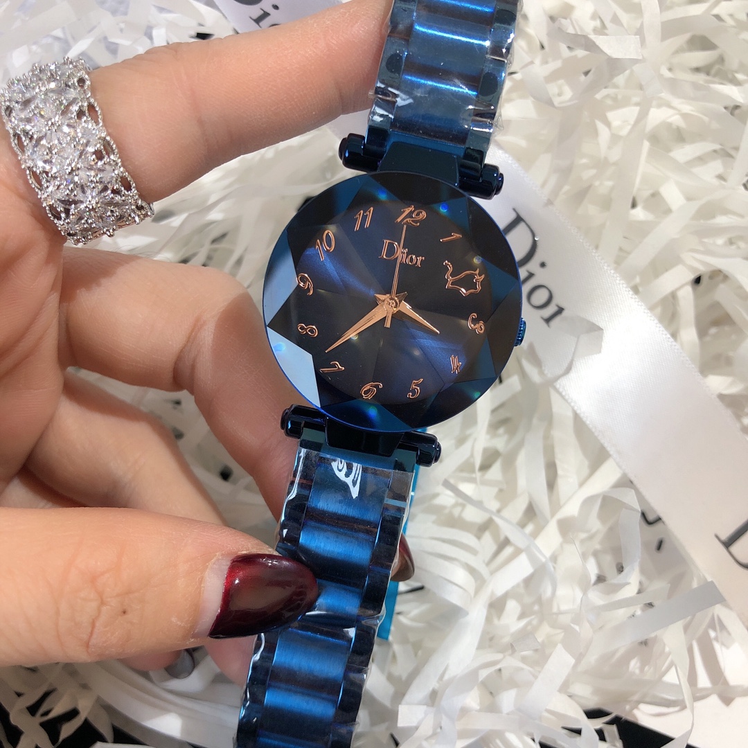 DIORクリスチャンディオールの時計コピー 魅力アップ 薄いワッチ プレゼント ステンレス 4色 ブルー_1