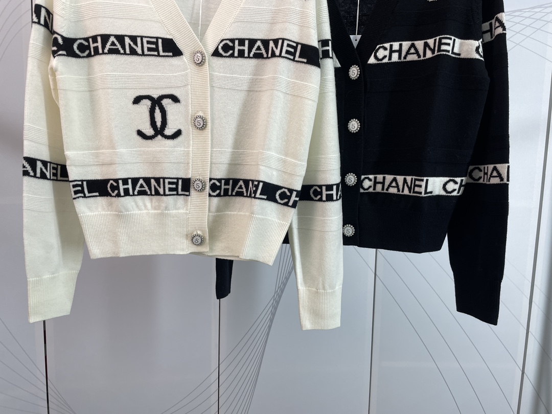 CHANEL シャネル アメリカスーパーコピー レディース アウター セーター 長袖 2色 ブラックホワイト_4