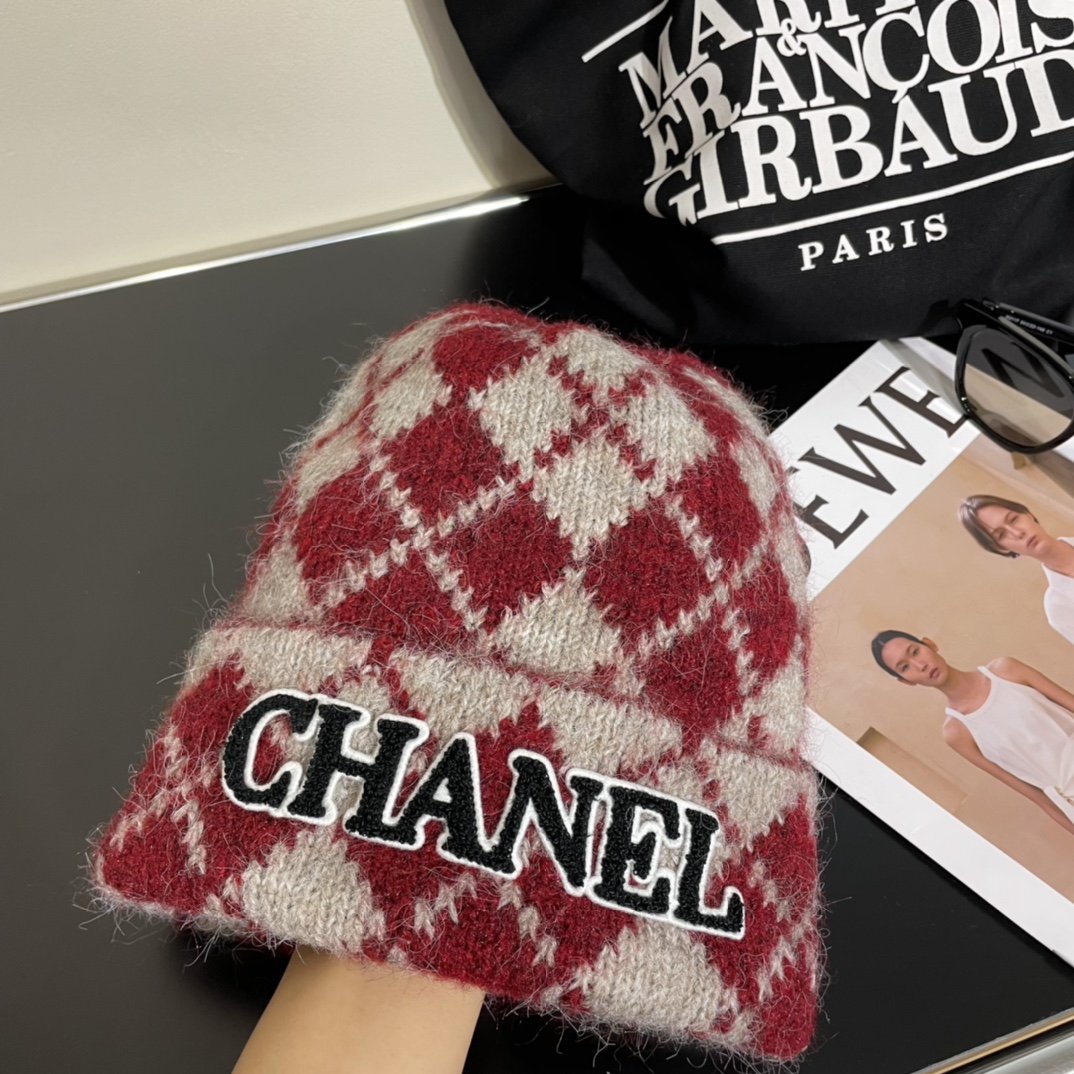 CHANELシャネルキャップコピー 羊毛 ニット帽 柔らかい ファッション 暖かい レッド_2