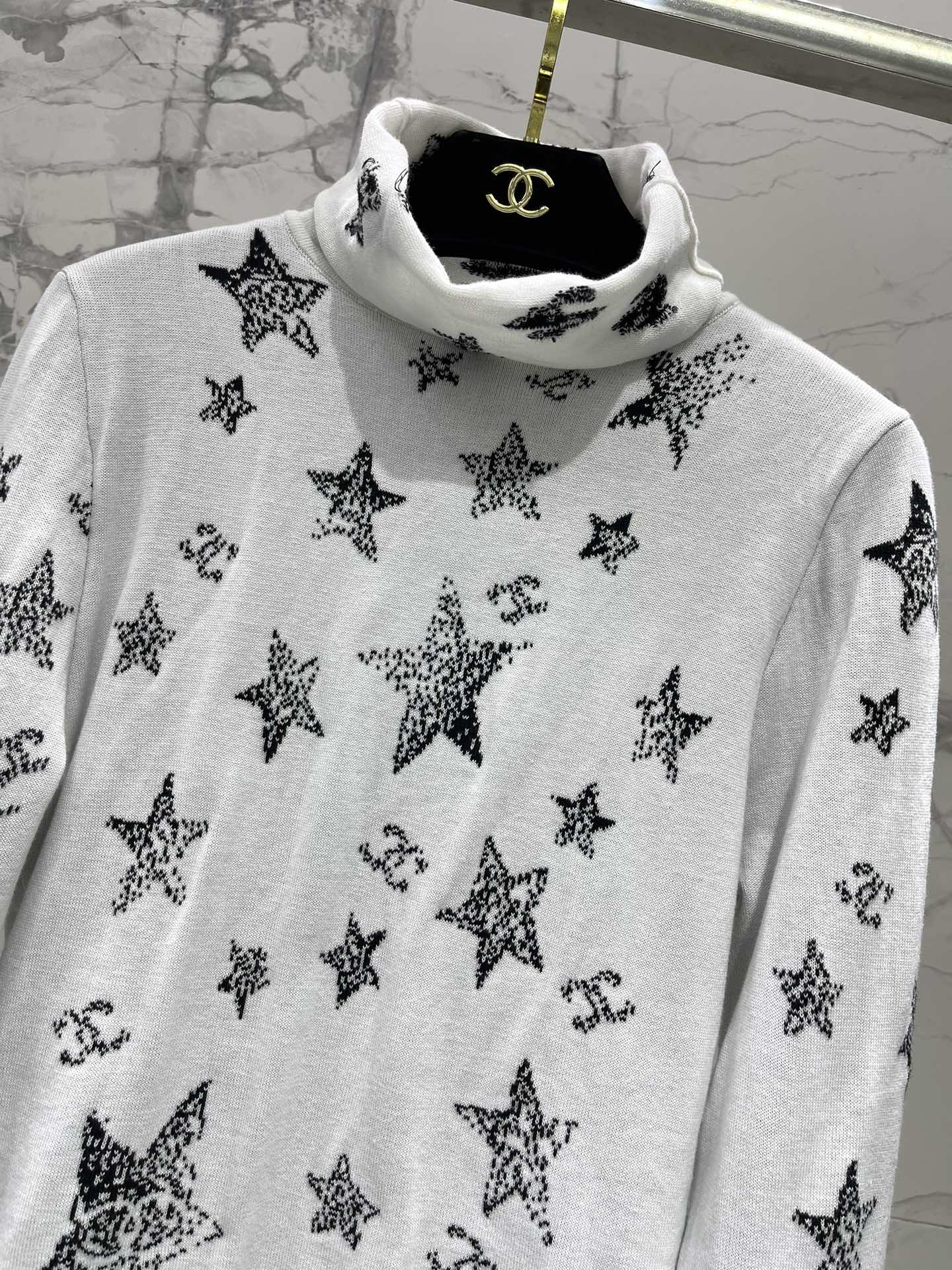 CHANELシャネル タグコピー トップス 柔らかい Ｔシャツ 星プリント 長袖 ホワイト_2