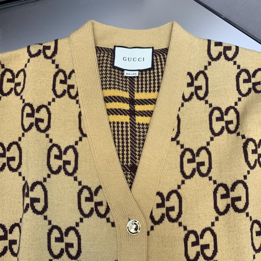 グッチアウターｎ級品 GUCCI 柔らかい セーターアウター 厚い ファッション 男女兼用 温かい イエロー_3