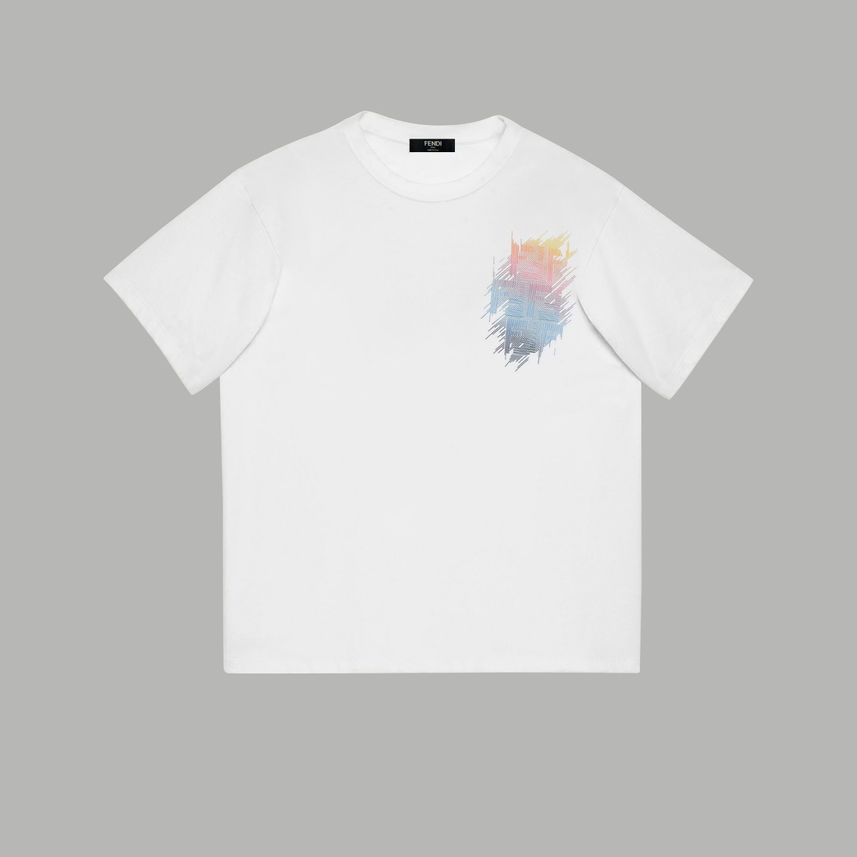 NEW圧倒的な新作fendi 布コピー 半袖Tシャツ  グラデーションカラーロゴ	_5