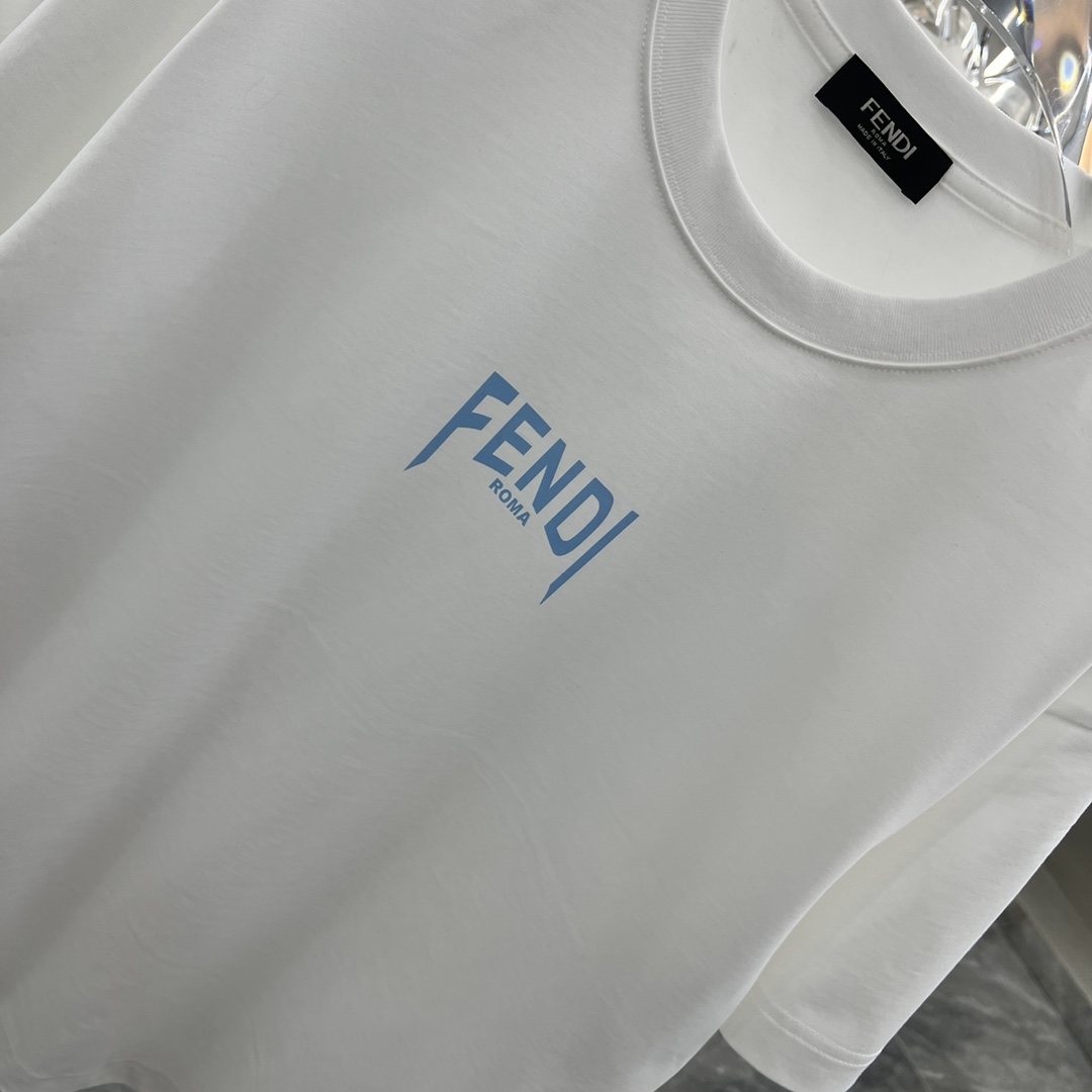 フェンディFENDI限定スーパーコピー半袖Tシャツコットンホワイト柔らかい花柄レディースメンズ_6