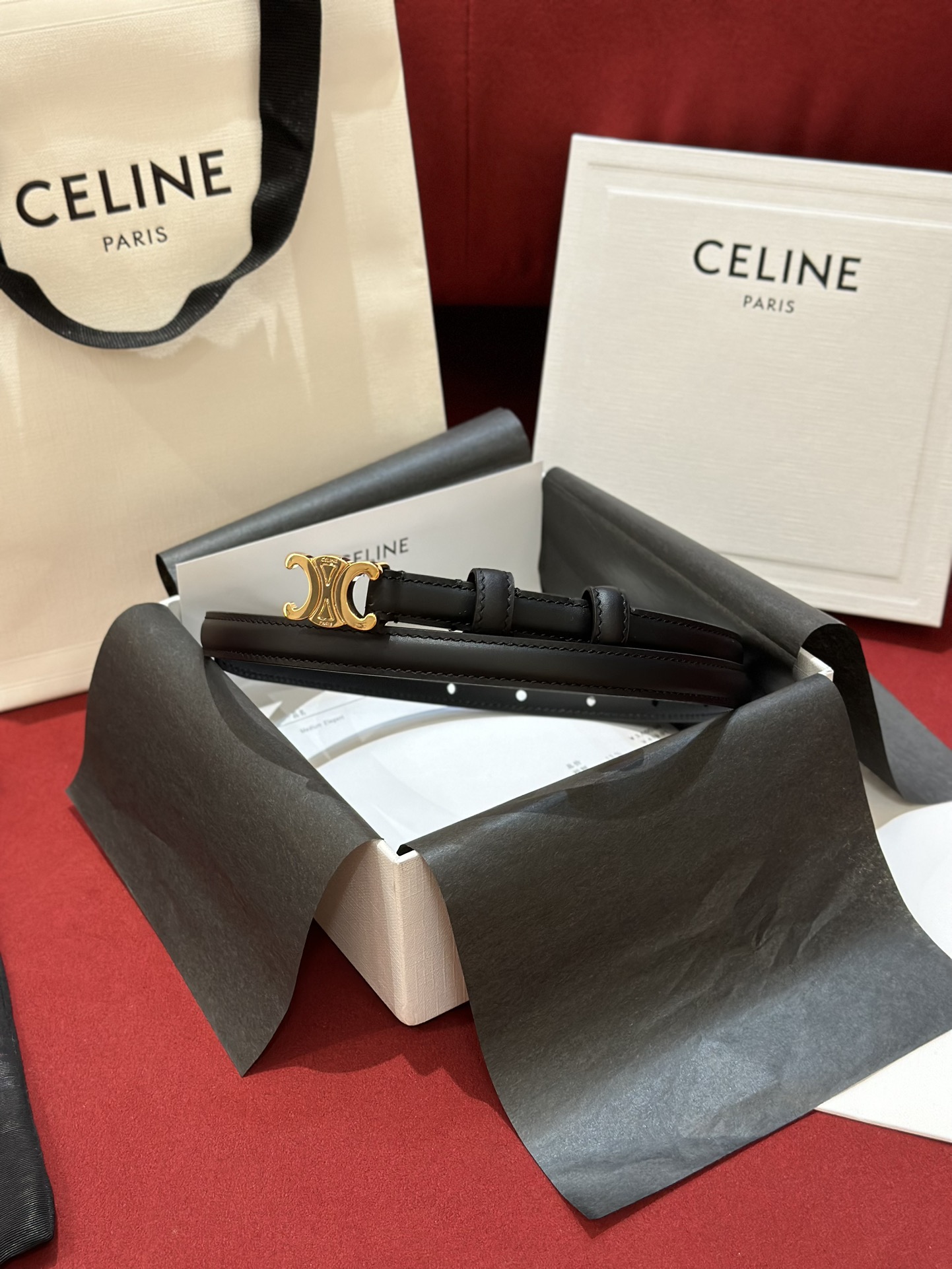 CELINEセリーヌ ベルト マイクロｎ級品 牛革 ビジネス 人気 プレゼント ゴールドバックル ブラック_2