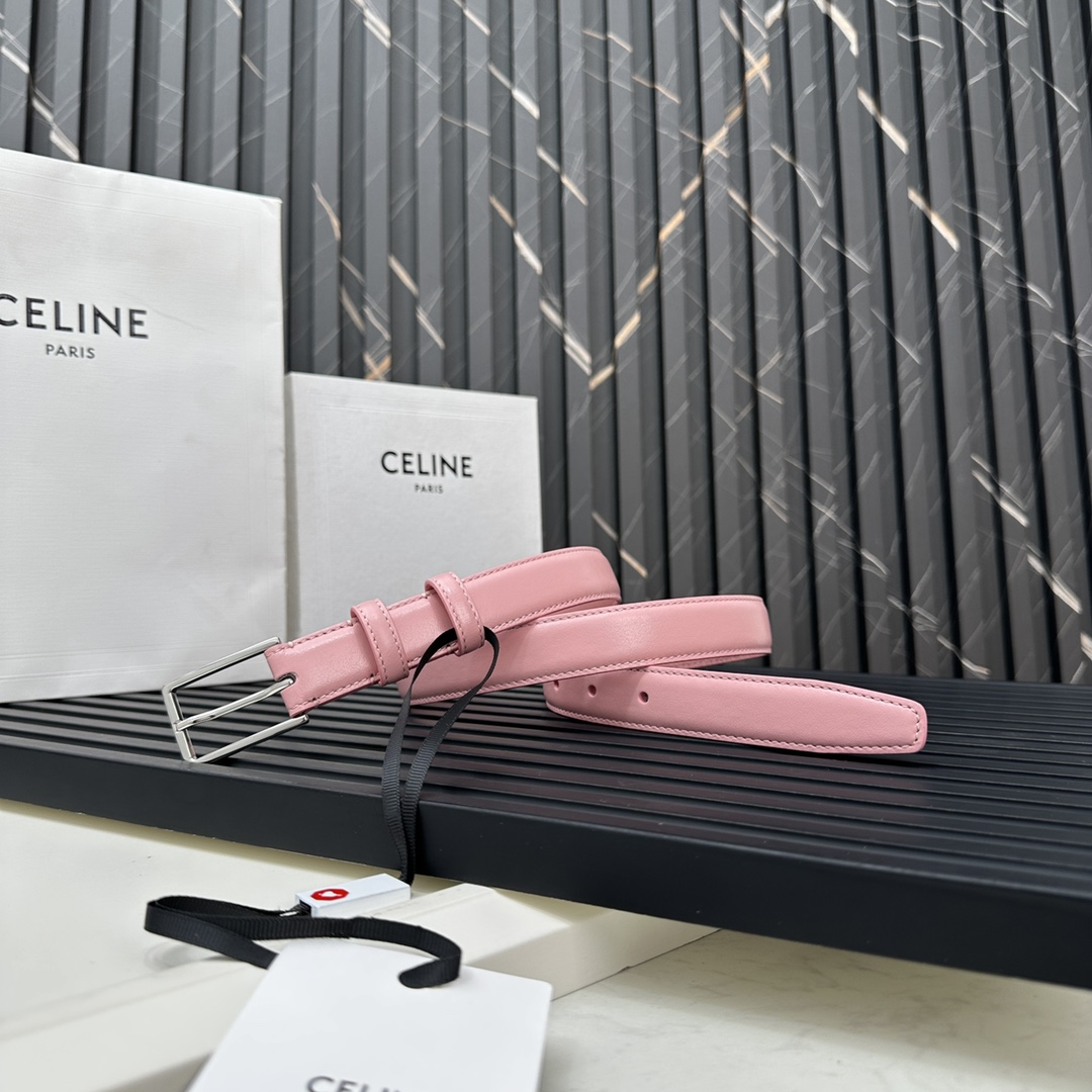 CELINEセリーヌ レシートスーパーコピー牛革 ビジネス 激安品 シルバーバックル ピンク_6