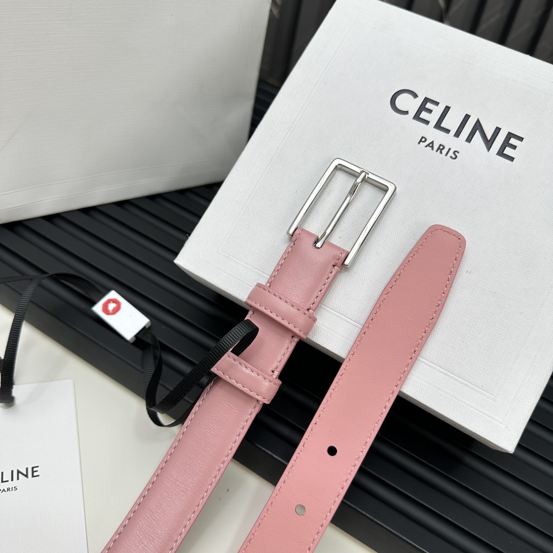 CELINEセリーヌ レシートスーパーコピー牛革 ビジネス 激安品 シルバーバックル ピンク_8