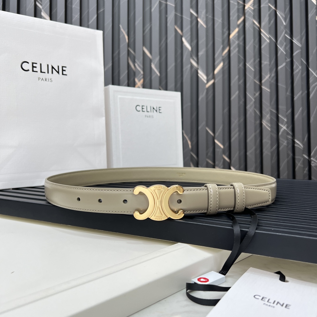 CELINEセリーヌ ベルトバッグ ナノ激安通販 牛革 ビジネス 激安品 ゴールドバックル グレイ_1