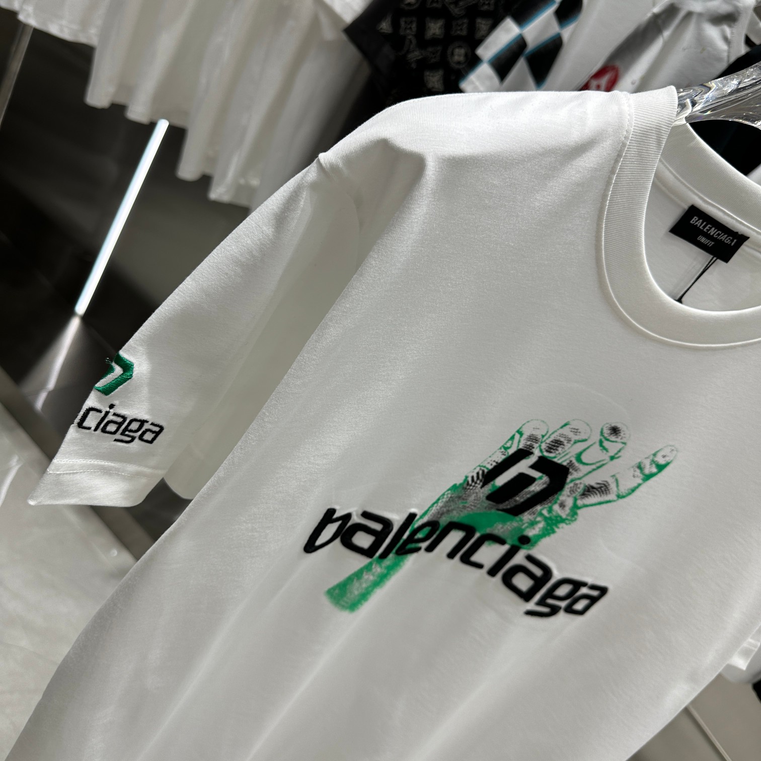 バレンシアガスーパーコピー半袖Tシャツコットンホワイト柔らかい花柄レディースメンズ_5