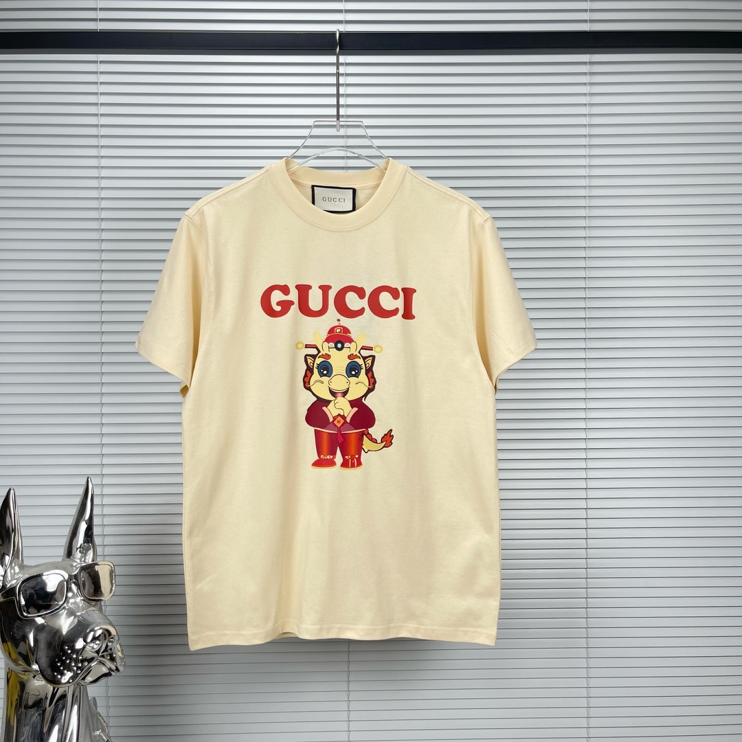 グッチn級品スーパーコピー半袖Tシャツコットンベージュ柔らかい花柄_1