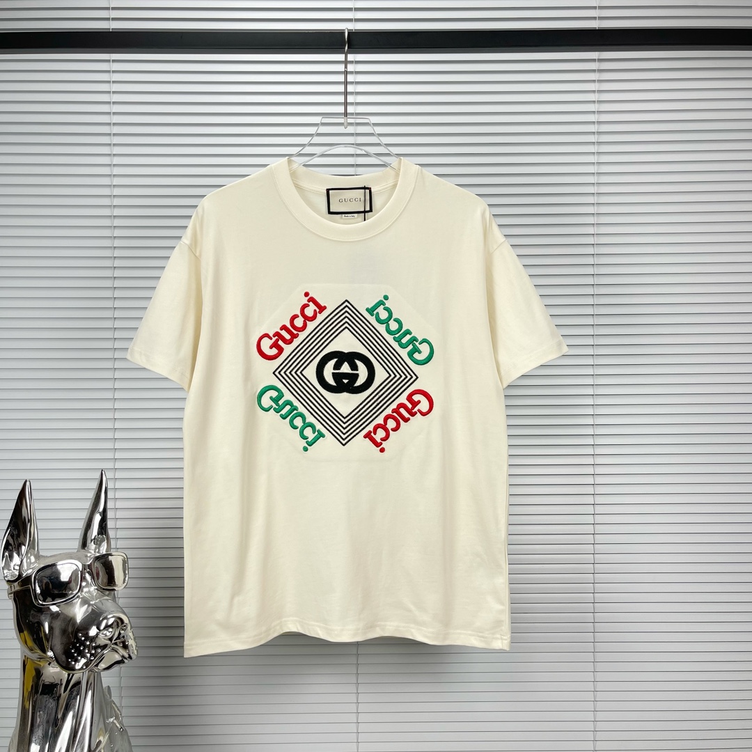 グッチGUCCI限定スーパーコピー半袖Tシャツコットンベージュ柔らかい花柄ふわふわ_1