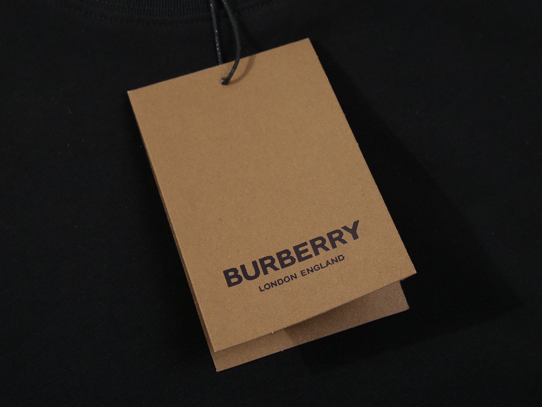 バーバリーBURBERRY限定スーパーコピー半袖Tシャツコットンブラック柔らかい高級_5