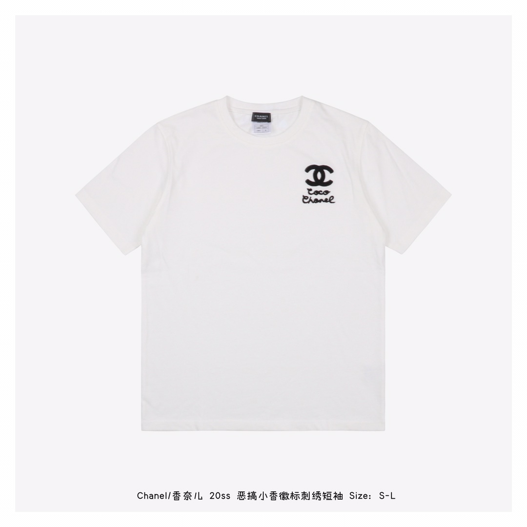 シャネル2024新作スーパーコピー半袖Tシャツコットンホワイト柔らかい高級花柄_1