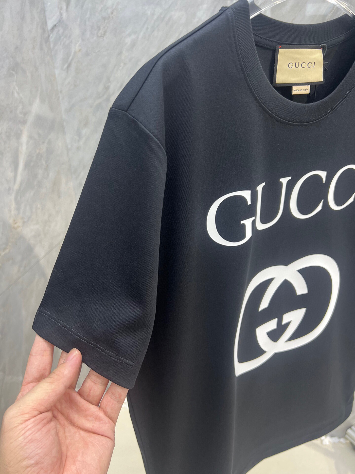 グッチGUCCI限定スーパーコピー半袖Tシャツコットンブラック柔らかい高級_5